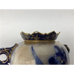 Clarice Cliff for Newport Pottery Delicia pattern bowl, D20cm, Victorian Wedgwood oval tea pot retailed by Goode & Co and in the Bamboo pattern and three other items
