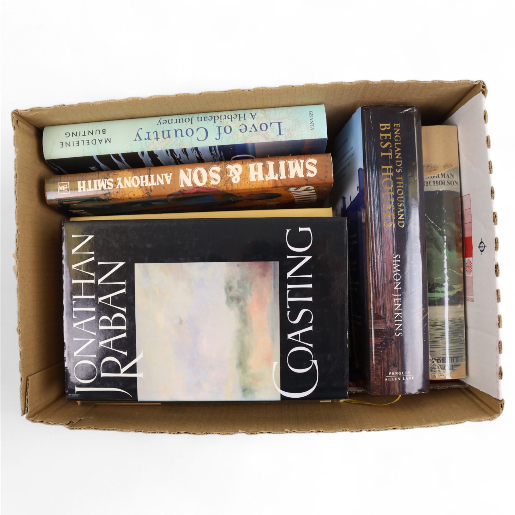 Ten travel related books, including Ted Simon Jupiter's Travels, On Tour The British Traveller in Europe, Norman Nicholson The Lakers, Greater Lakeland and Portrait of the Lakes and Nicholas Thomas A Guide to Prehistoric England