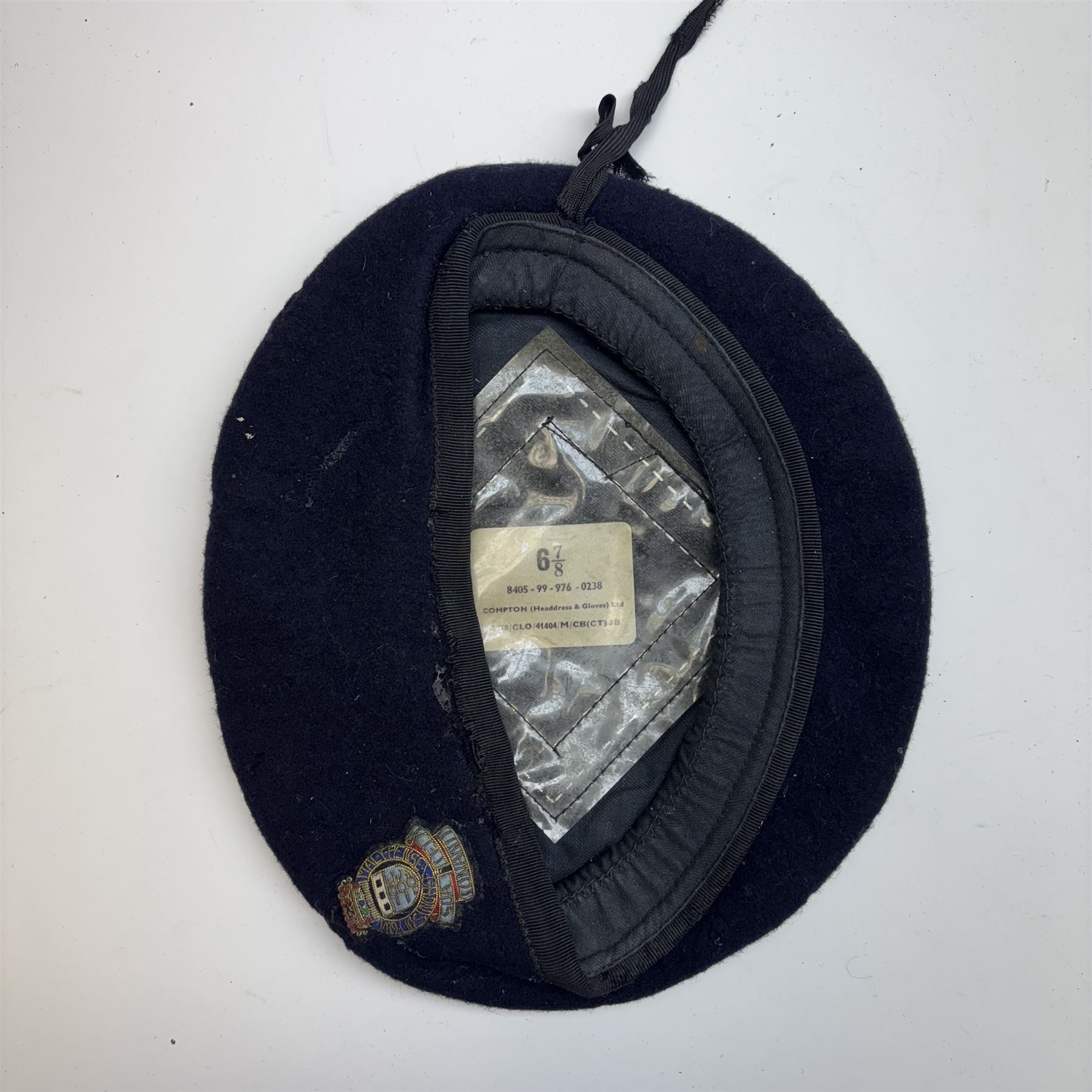 Royal Electrical and Mechanical Engineers, two caps and two officers berets, together with a spike bayonet 