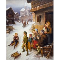 Gábor Tóth (Hungarian 1950-): Alpine Fun, acrylic on board signed 49cm x 39cm