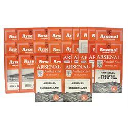 Arsenal F.C. - thirty home programmes for 1951/52 (7) & 1952/53 (23) including Division One, F.A. Cup, London Football Association Challenge Cup, Charity Match, Friendly Match and one duplicate (30)