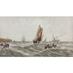 E Adams (British 19th/20th century): 'Off the Lizard', watercolour signed and titled 17cm x 31cm