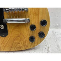 SG double neck electric guitar with twelve-string and six-string facilities and natural wood finish L103cm 