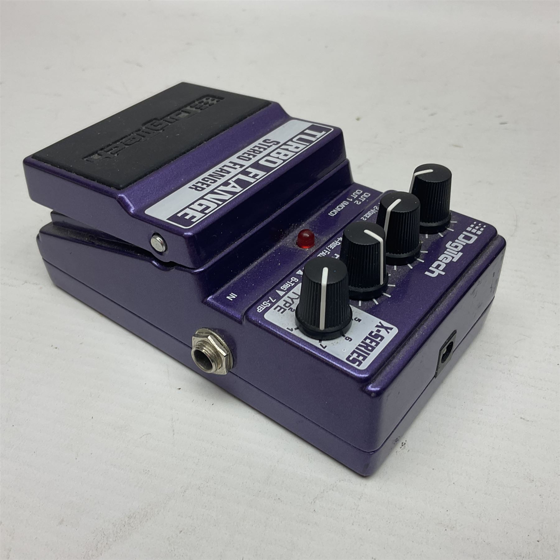 Three guitar pedals, to include Dunlop Crybaby Wah, Model GCB-95, Digitech Turbo Flange stereo flanger and a DOD Overdrive Preamp/250 