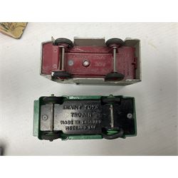 Dinky - Bedford 10cwt Van 'Kodak' No.480, boxed; and six unboxed and playworn models including Trojan Chivers Jellies van, loudspeaker van, Daimler Ambulance, N.C.B. Electric Van and two buses (7)