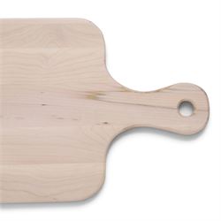 Wooden cheeseboard of rectangular form, upon four turned bun feet, H130cm W29cm
