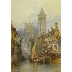  Paul Marny (French/British 1829-1914): 'Pont-Audemer' Normandy, watercolour signed and titled 45cm x 31cm  