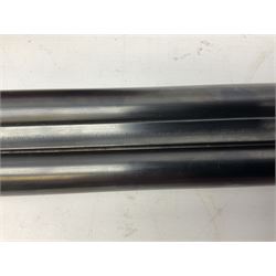 W.W. Greener 12-bore side-by-side double barrel non-ejector shotgun, with 76cm barrels, side safety, engraved lock, figured walnut stock with chequered grip and fore-end, no.33408, 120.5cm overall; in fitted canvas covered case with tools and accessories including .22 12-bore dog training device. SHOTGUN CERTIFICATE REQUIRED.