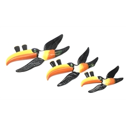  Three graduated Toucan wall plaques by Arklow L26cm max  