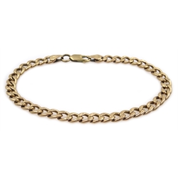  9ct gold flattened curb chain bracelet, hallmarked  