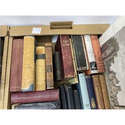 Collection of books to include Byron's Works, Hogarth's work, ten volumes by Sir Walter Scott Bart etc, in two boxes 
