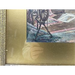 DJ Boothroyd (British 20th century): 'The Studio', watercolour signed, titled on the mount 37cm x 53cm 