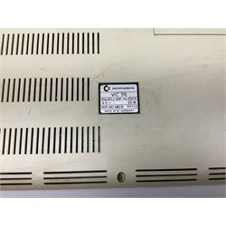 Commodore Vic 20 colour computer with power supply together with Commodore Datassette and Super Lander VIC 1907 game cassette