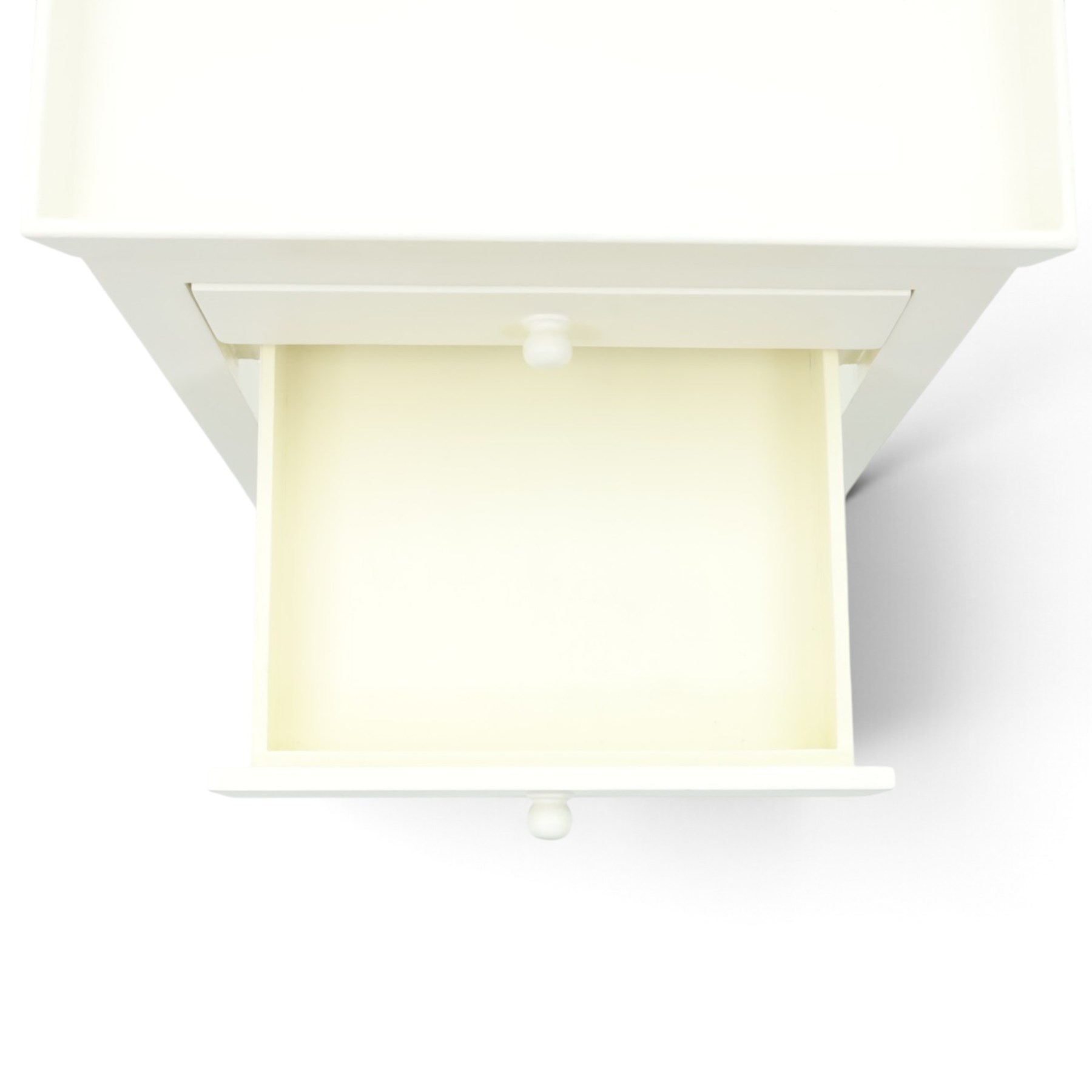 Painted lamp stand with two drawers, galleried top with square tapering supports