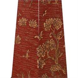 Wong Lee ceramic and brass obelisks, decorated with deer, trees and butterflies mounted on a brass elephant with brass to the base and top, H64cm