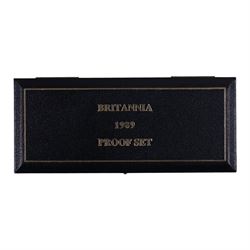 Queen Elizabeth II 1989 gold proof Britannia four coin set, one hundred pound to ten pound, cased with certificate