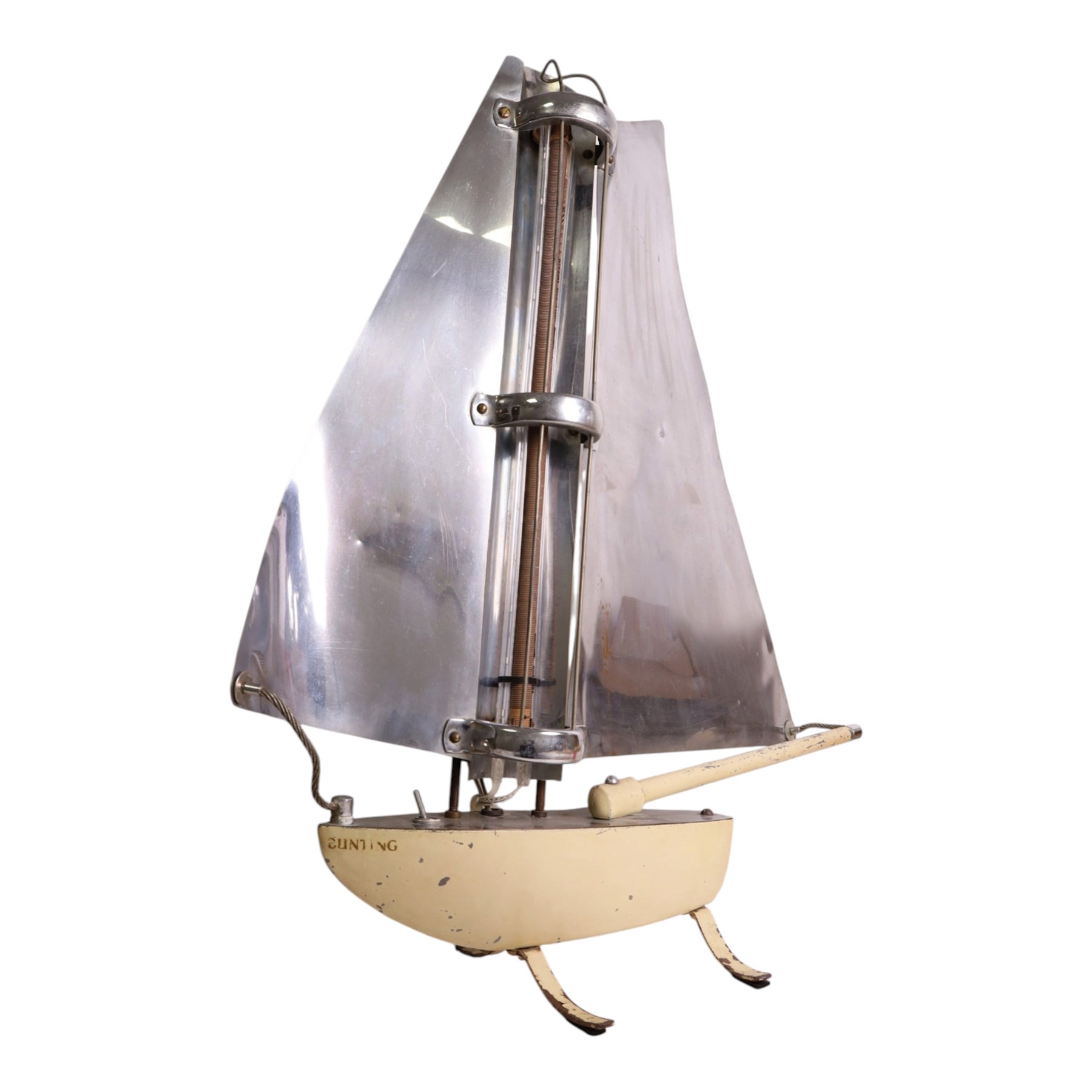 Bunting Electric Company, - Art Deco heater styled as a sailboat, circa 1930, marked Bunting to the body, H75cm 