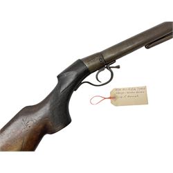 Early 20th century BSA .177 air rifle with under lever break barrel action, octagonal to round barrel, walnut stock with chequered pistol grip and side safety locking, serial no.78, L106cm