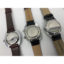 Two automatic wristwatches including Tara and Helbros and six manual wind wristwatches including Memostar alarm, Belmont alarm, Lanco, Tegrov, Superoma De Luxe and Services (8)