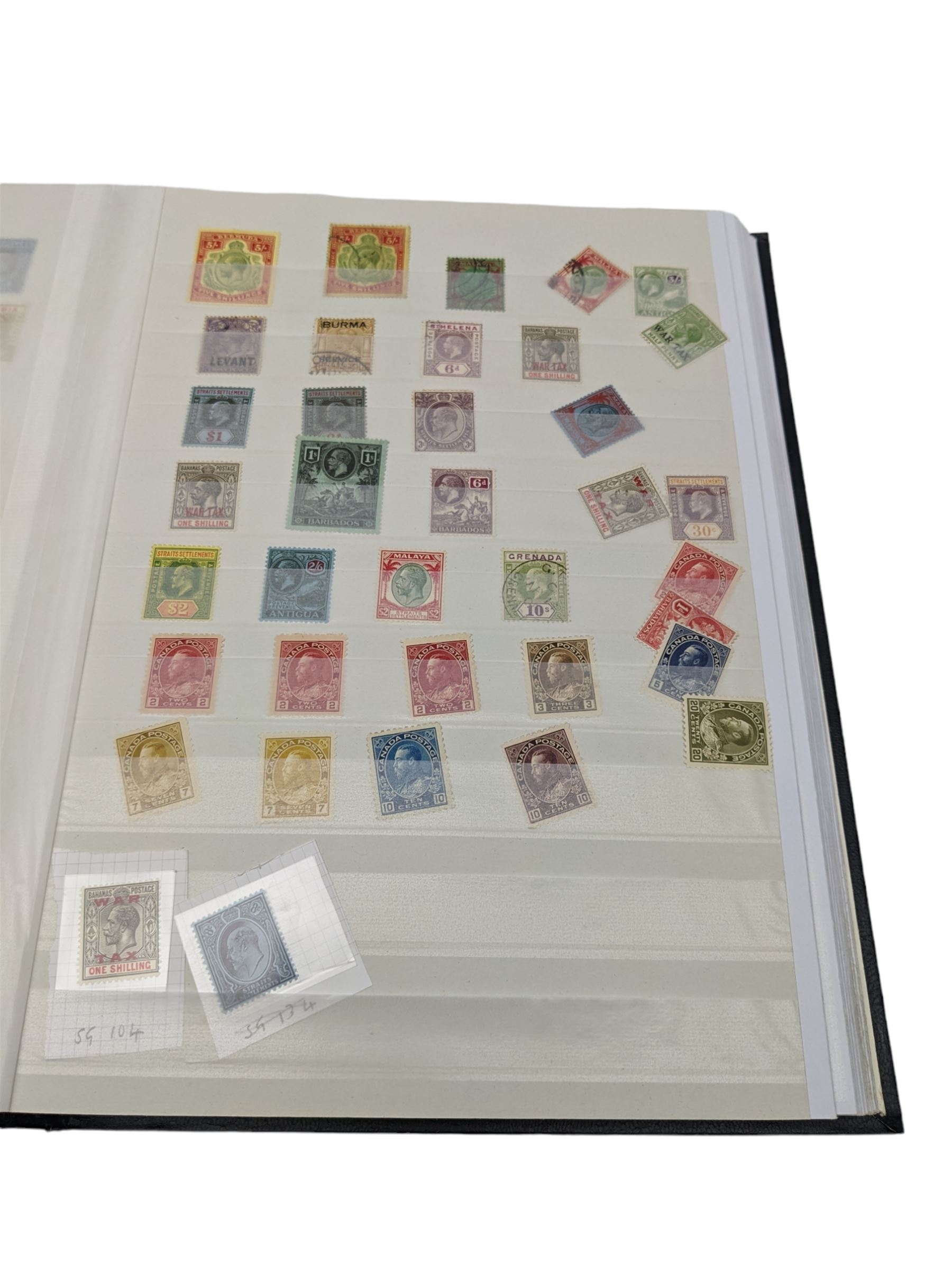 World Stamps including Seychelles, Southern Rhodesia, Sudan, Cyprus, Bermuda, Queen Victoria Canada, King Edward VII Straits Settlements etc, mixture of mint and used values, housed in a black stockbook