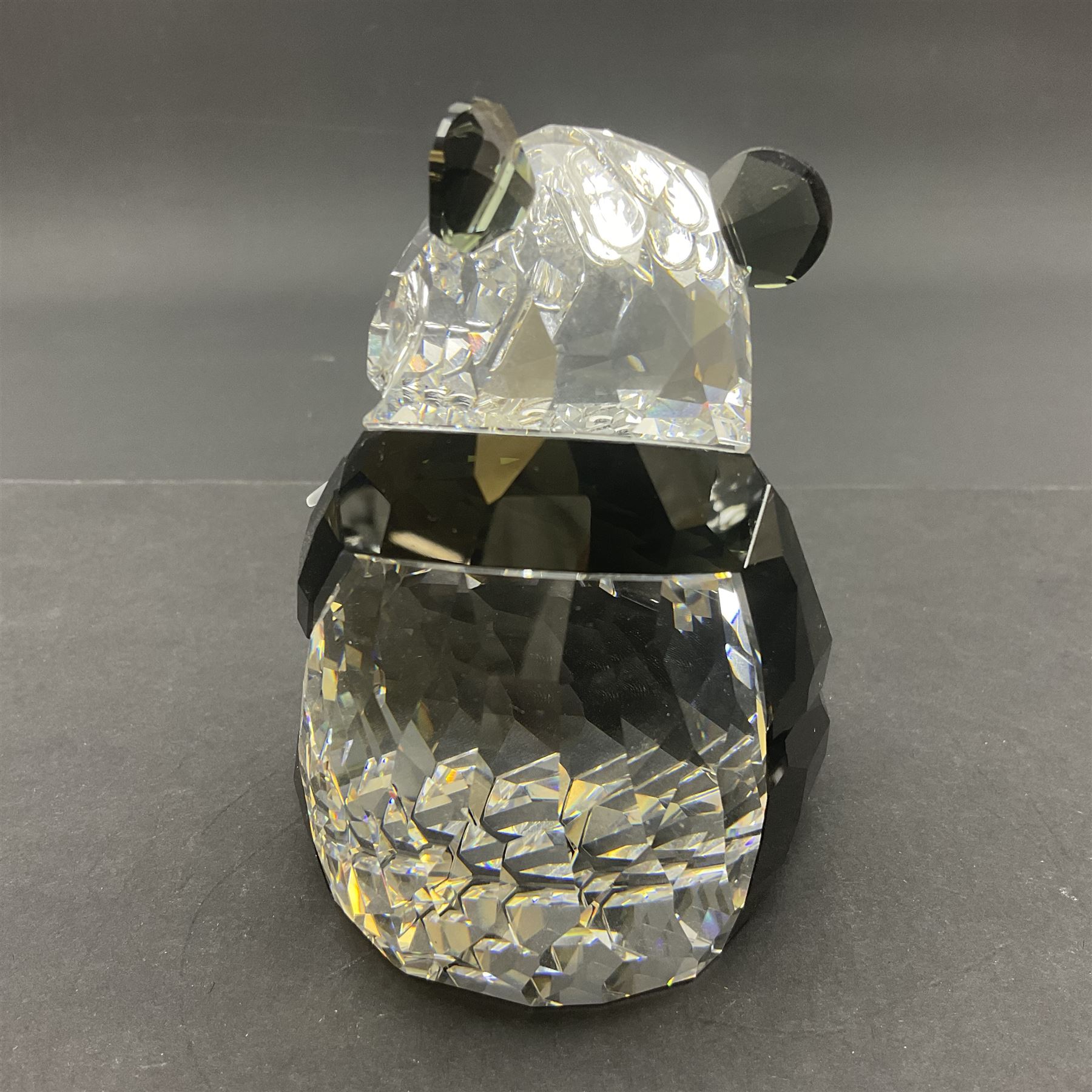 Swarovski Crystal panda family group, comprising an adult and two cubs, adult H11cm