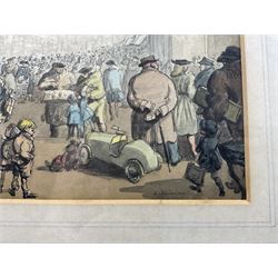 William Augustus Sillince (British 1906-1974): Busy Street Scene, watercolour signed 17cm x 26cm 