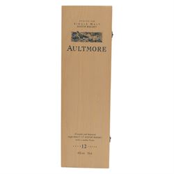 Aultmore 12 year old Speyside Single Malt Whisky, 43% vol 70cl, in wooden presentation box