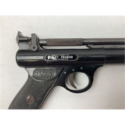 Webley Hurricane .22 air pistol with over lever action and thumb safety L27cm; Webley Premier .22 air pistol with over lever action No.816; part Diana model 2 air pistol; and quantity of .22 pellets in three tins