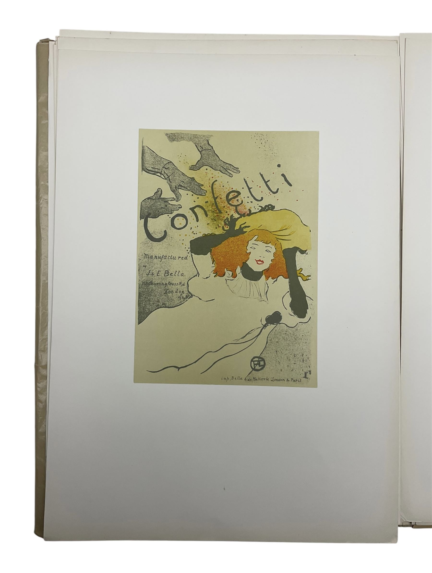 Rotzler, Willy - 'Affiches de Henri de Toulouse-Lautrec - Dix reproductions en couleurs', book containing ten colour Toulouse-Lautrec lithographs, pub. 1946 by Bale, unbound with loose plates, plates max 33cm x 24cm