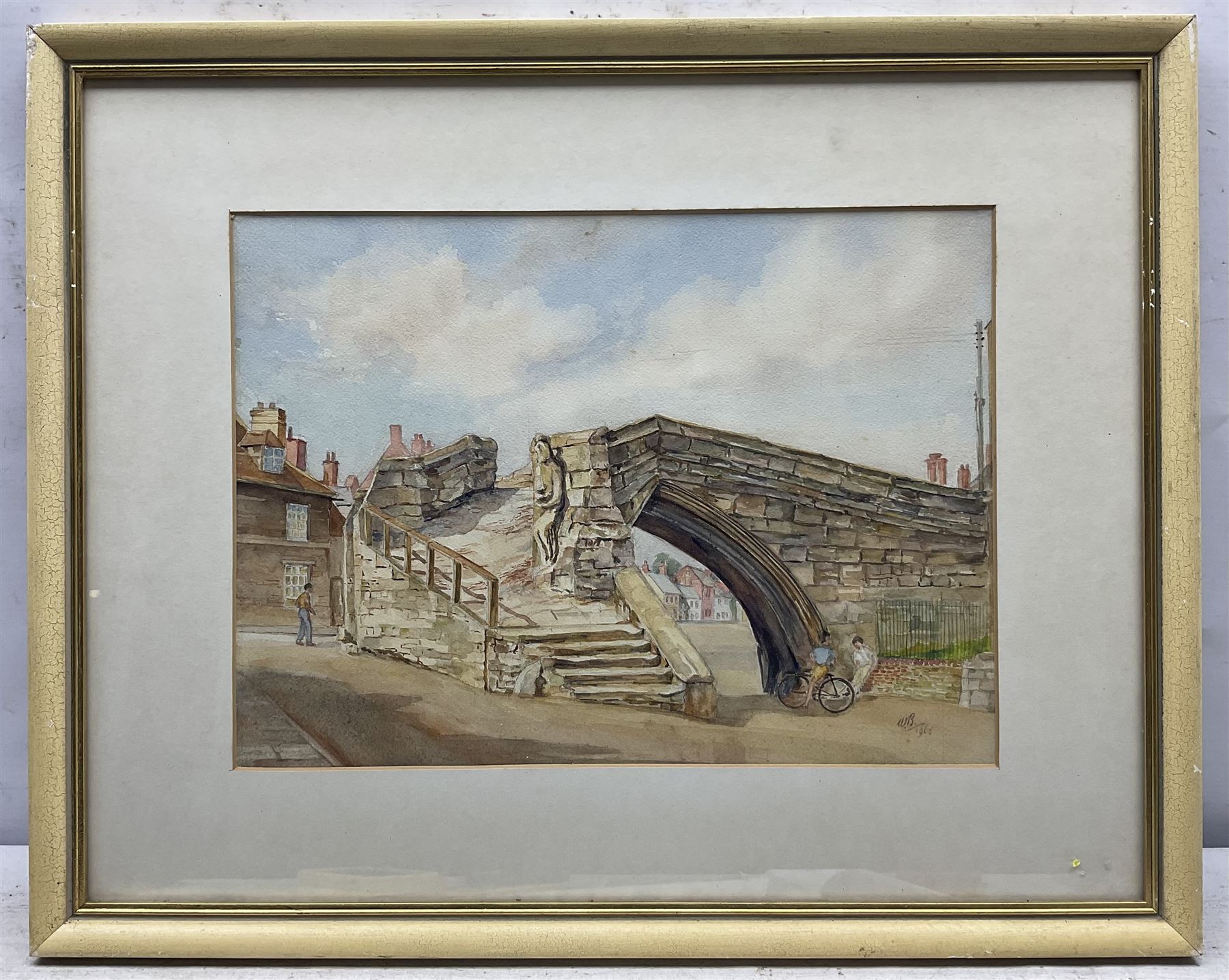 English School (20th Century): Trinity Bridge - Crowland, watercolour signed with initials WB and dated 1968, 26cm x 36cm 