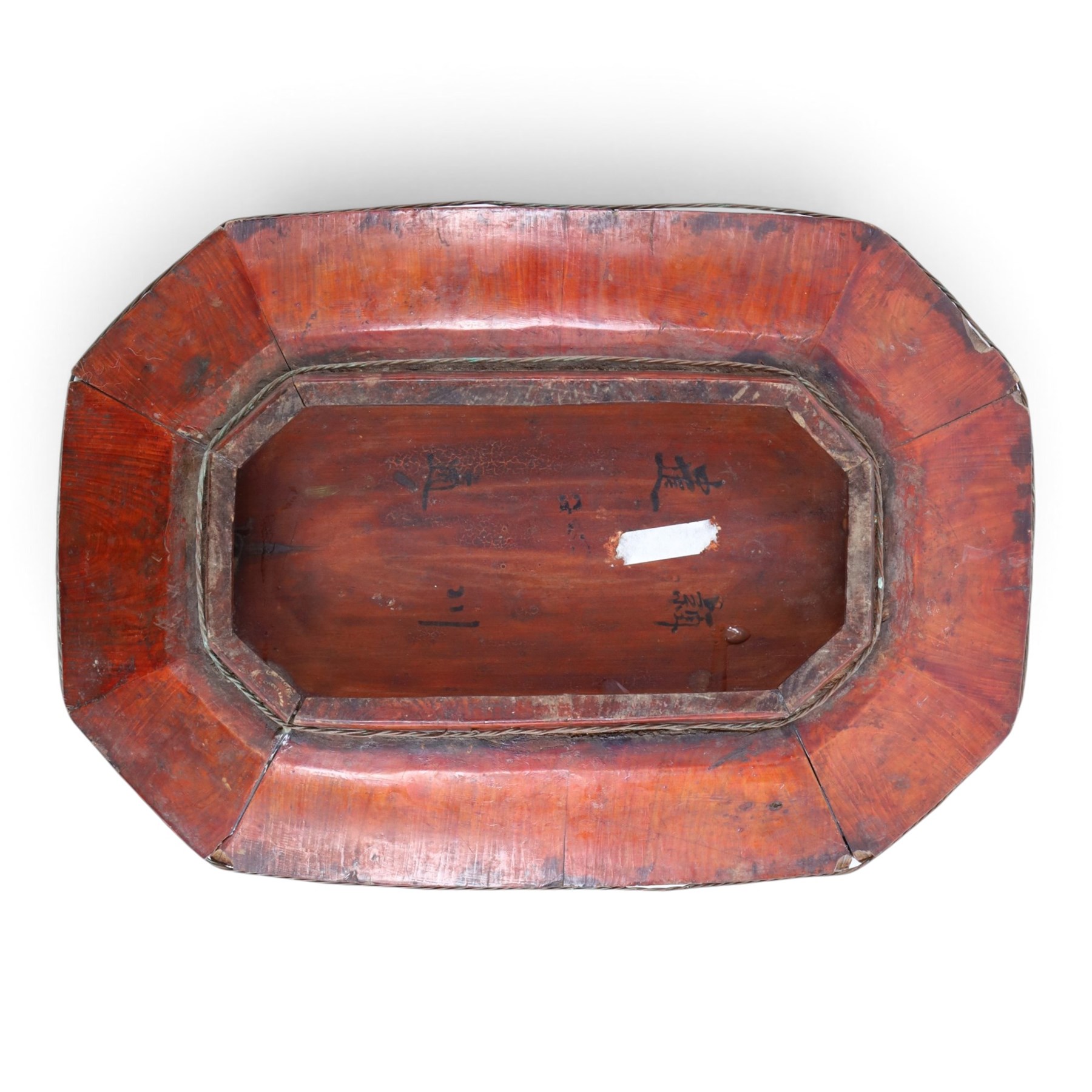 Chinese Dou, together with lacquered tray decorated with figures and bamboo steamer