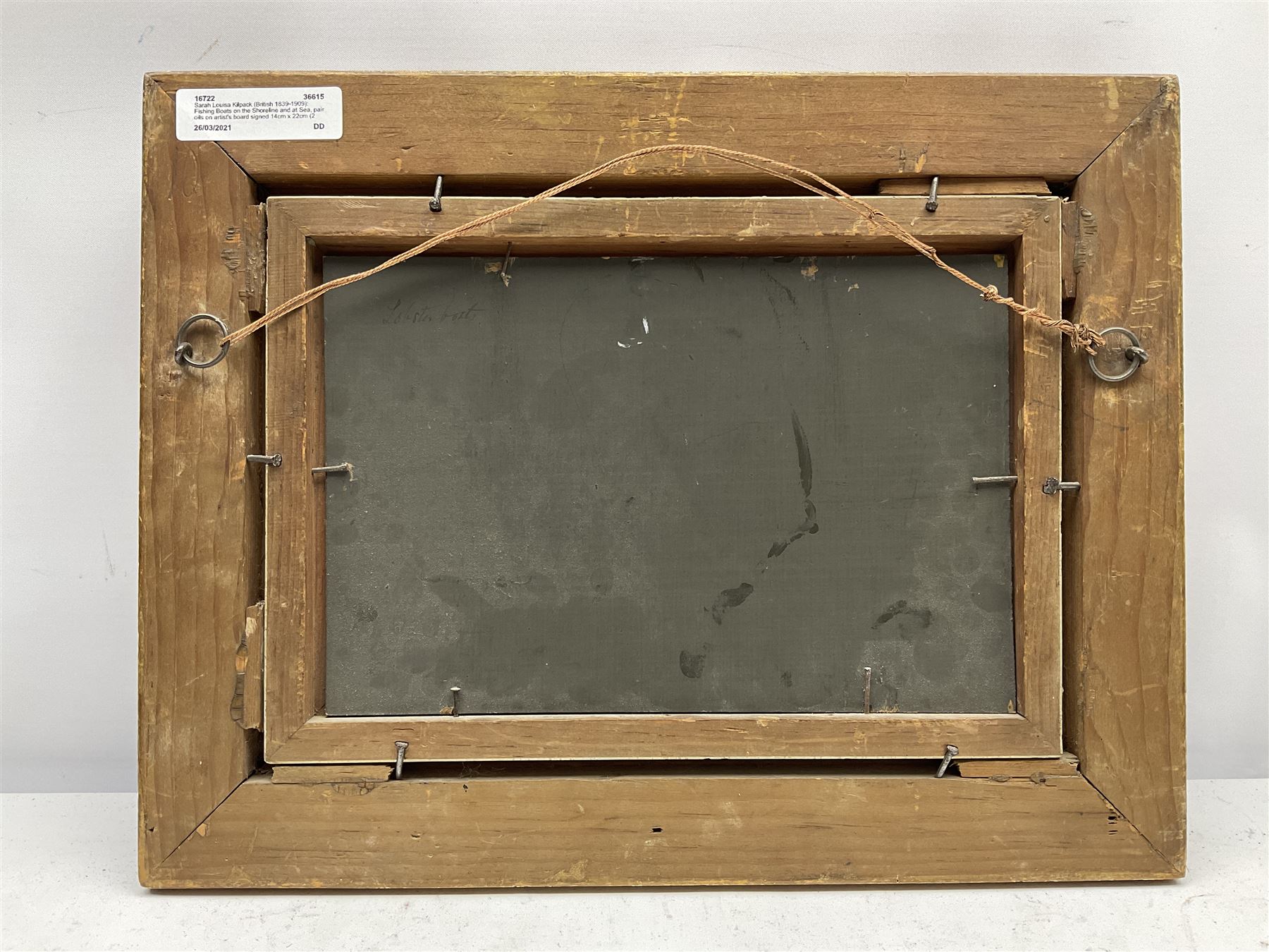 Sarah Louisa Kilpack (British 1839-1909): Fishing Boats on the Shoreline and at Sea, pair oils on artist's board signed 14cm x 22cm (2)