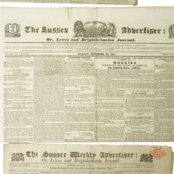 Collection of 18th and 19th century newspapers including Kentish Gazette 1773, five copies of The London Chronicle 1758-1762, Morning Chronicle 1779 and various others and a copy of American Rail-Road Journal 1832 (21)