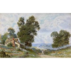 Myles Birket Foster RWS (British 1825-1899): Riders on a Country Lane, watercolour signed with monogram 9cm x 13cm