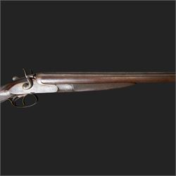William Moore & Grey, 10 bore double trigger hammer gun, side by side double barrel with 81.5cm (32