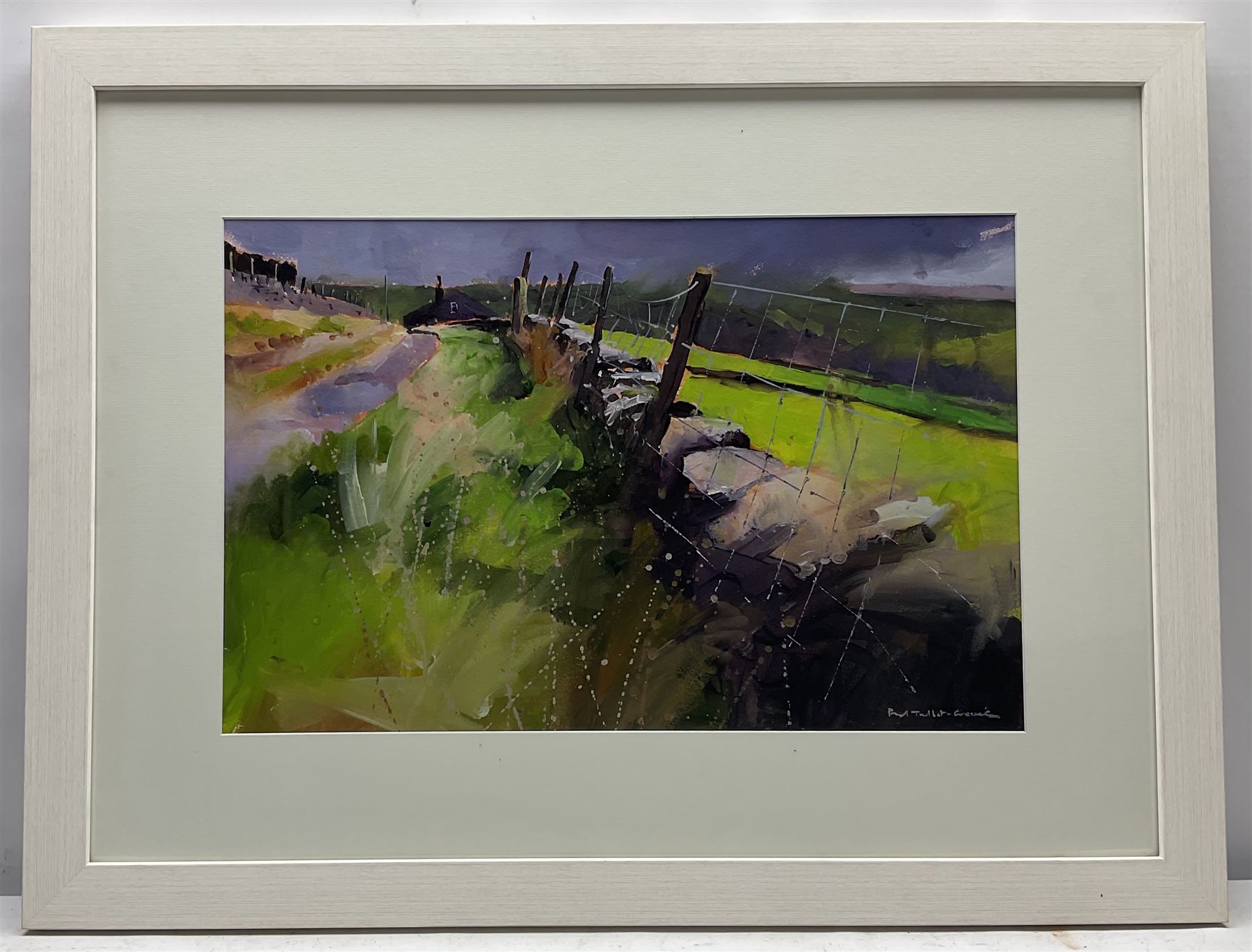 Paul Talbot-Greaves (Northern British Contemporary): 'Rain and Light', gouache and watercolour signed, titled verso 35cm x 53cm