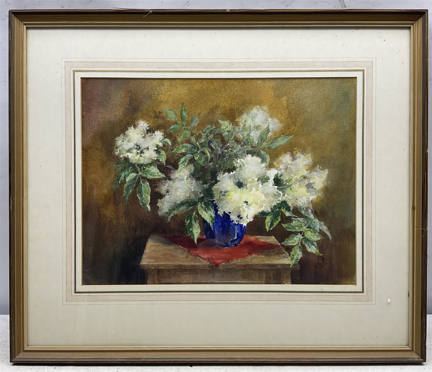 Victoria Louise French (British 20th Century): 'Elderflower in Vase', watercolour signed, titled and dated 1972 verso 28cm x 38cm; Judy Smith (British 20th Century): Poppies Blooming, watercolour signed 39cm x 29cm