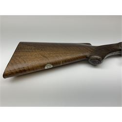 Rare Henry Pieper Liege seven-chambered solid barrel 297/30 calibre rim-fire volley gun with six barrels around a central seventh barrel drilled for simultaneous fire, built on a Remington type rolling block action, blued 62cm barrel with raised rib and twin rear leaf sights, case hardened action complete with loading plate for seven cartridges, walnut stock with chequered pistol grip and fore-end and inset 'silver' cartouche with two Chinese type characters, no.256PLN, L109cm overall