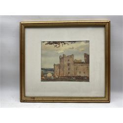 Frederick (Fred) Lawson (British 1888-1968): Bolton Castle, watercolour signed 16cm x 19cm 
