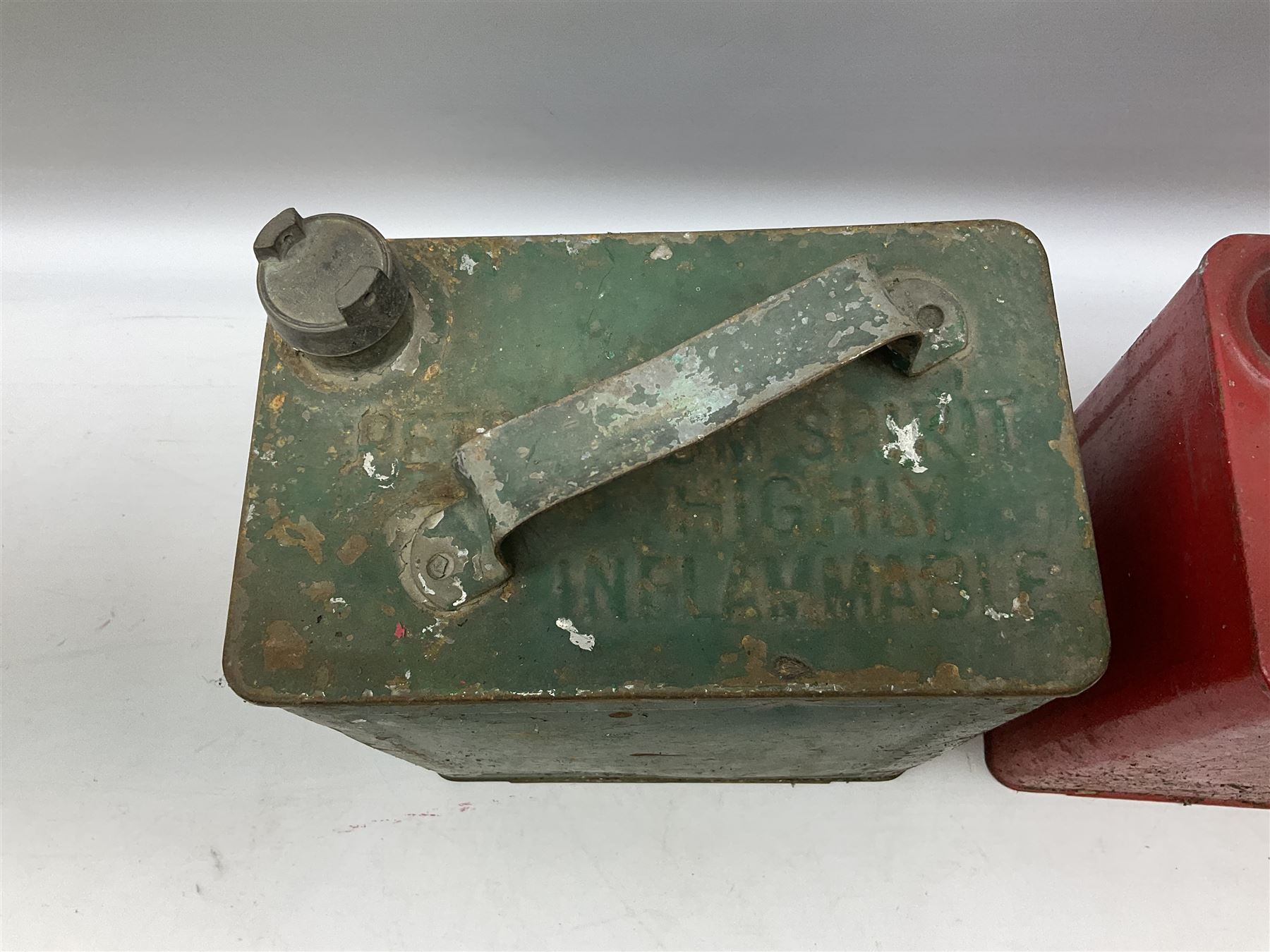 Two vintage petrol cans, H33.5cm, W24.5cm