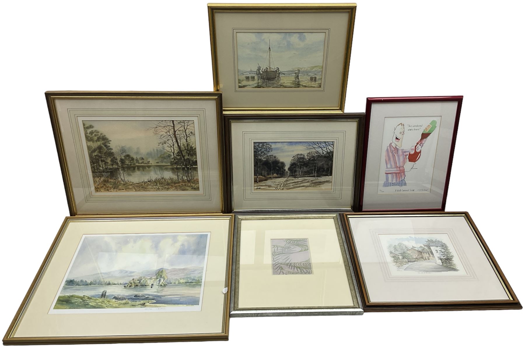 Two George 'Griff' Griffiths watercolours, and a quantity of further watercolours and prints (11)