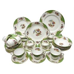 Paragon Rockingham pattern part tea and dinner service including eight cup and saucers of various sizes, eight dessert plates, eight dinner plates, etc (48)