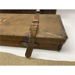 Leather fitted shotgun case L81cm, and a canvas fitted shotgun case with Hooton & Jones label, L83cm (2)