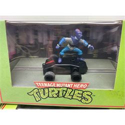 Scalextric - eight Hornby Teenage Mutant Ninja Turtles slot cars, nos.C130, C131, C132, C134, C338, C339, C421 & C422; and two further Scalextric slot cars, C465 Batmobile and C139 Parmalat Brabham; all boxed (10)