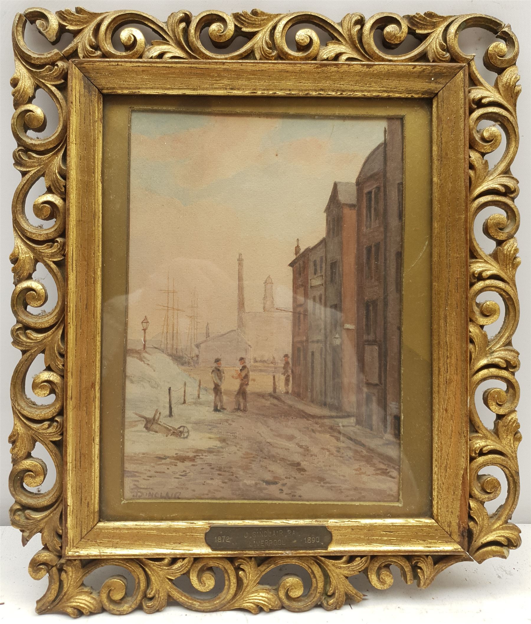 John Sinclair (British fl.1872-1923): Liverpool Street Scene, watercolour signed 22cm x 16cm