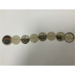 Grolier Club’s silver Schraubmedaille to commemorate the German campaign of 1813, obverse depicts a Greek temple, below “Eintracht Überwindet Alles”, the reverse depicts three figures and the text “Gerechtigkeit. Weisheit. U. Einigkeit. Beglücken. D.: Menschheit”, inside are twelve circular hand coloured engravings depicting six major battles of the German campaign, each with corresponding descriptions, D