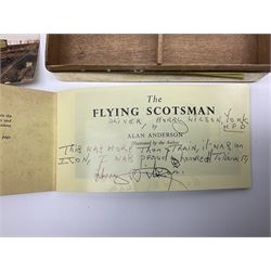 LNER Flying Scotsman related presentation cigarette box,  with inscription 'Flying Scotsman LNER' to the lid, with paperwork and provenance, L17cm, D12cm
