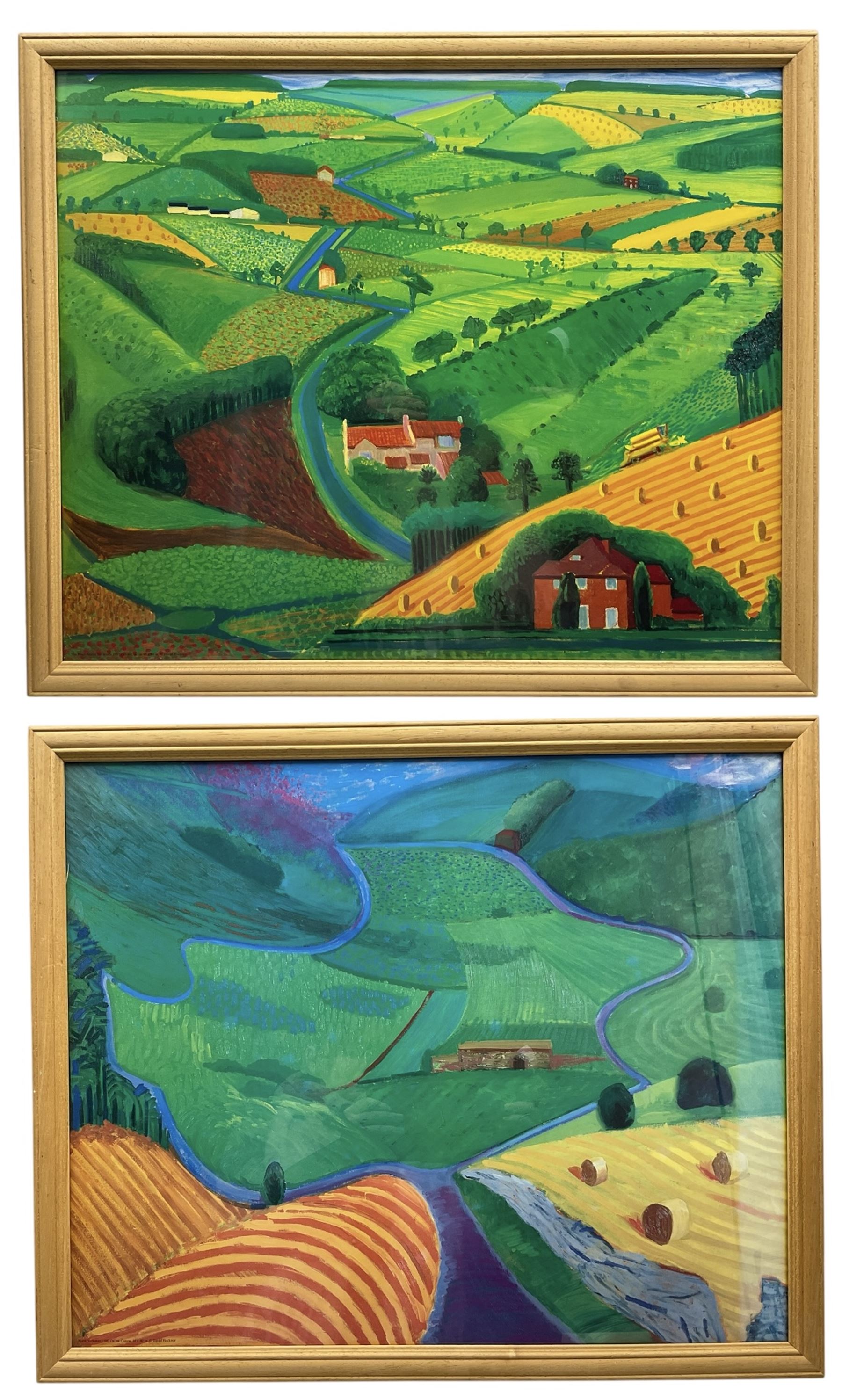 David Hockney (British 1937-); two landscape prints overall 55cm x 66cm (2)