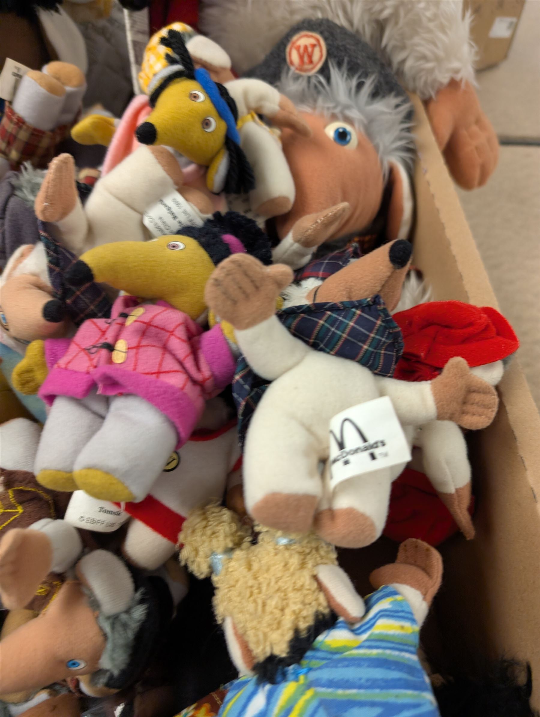 Collection of Womble toys, including First Love and Mcdonalds examples