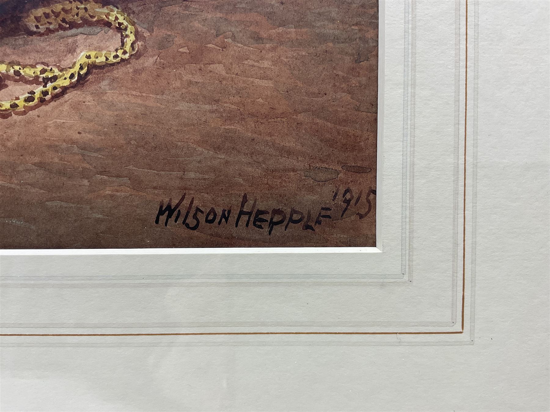 Wilson Hepple (British 1854-1937): Kitten with the Jewellery Box, watercolour signed and dated 1915, 27cm x 35cm